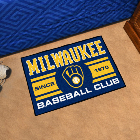 Milwaukee Brewers Starter Mat Accent Rug - 19in. x 30in., Uniform Design