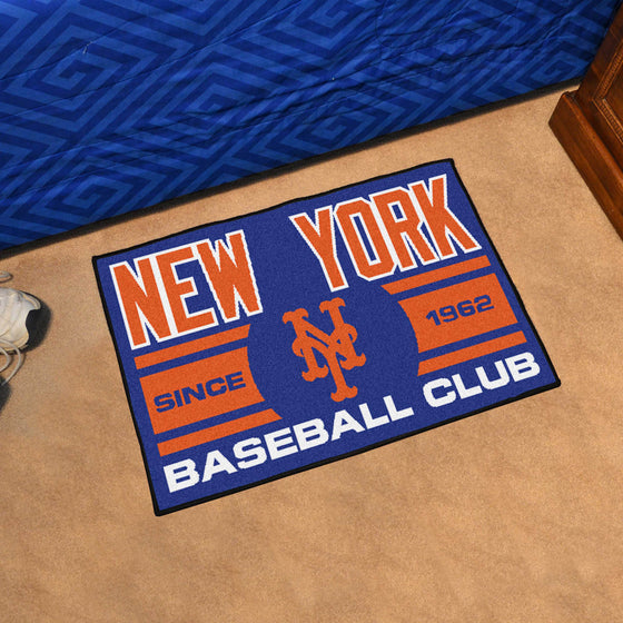 New York Mets Starter Mat Accent Rug - 19in. x 30in., Uniform Design