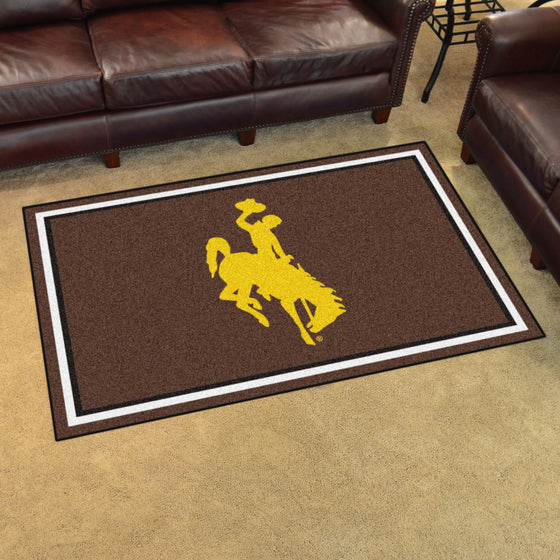 Wyoming Cowboys 4ft. x 6ft. Plush Area Rug