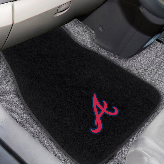 Atlanta Braves Embroidered Car Mat Set - 2 Pieces