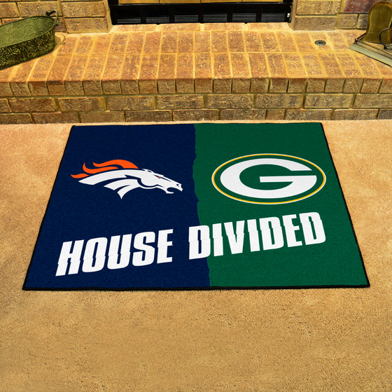 NFL House Divided - Broncos / Packers House Divided Rug - 34 in. x 42.5 in.