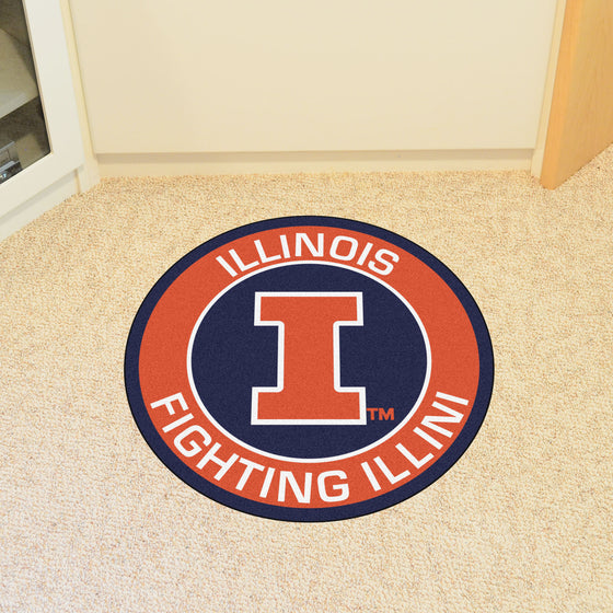 Illinois Illini Roundel Rug - 27in. Diameter