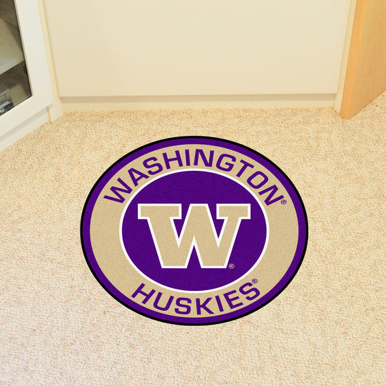 Washington Huskies Roundel Rug - 27in. Diameter