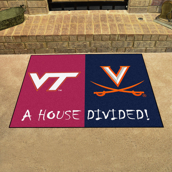 House Divided - Virginia Tech / Virginia House Divided House Divided Rug - 34 in. x 42.5 in.