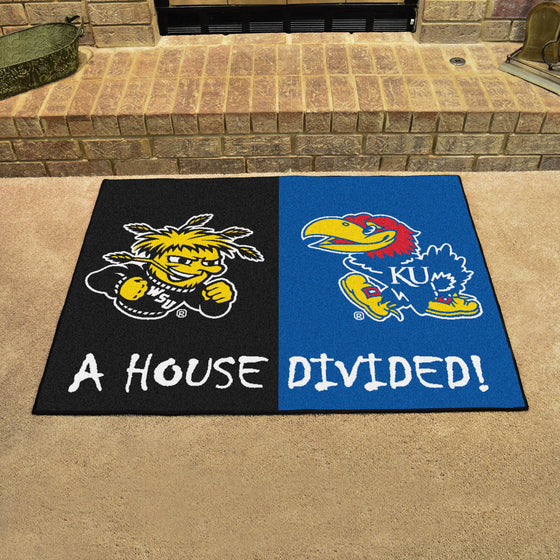 House Divided - Wichita State / Kansas House Divided House Divided Rug - 34 in. x 42.5 in.