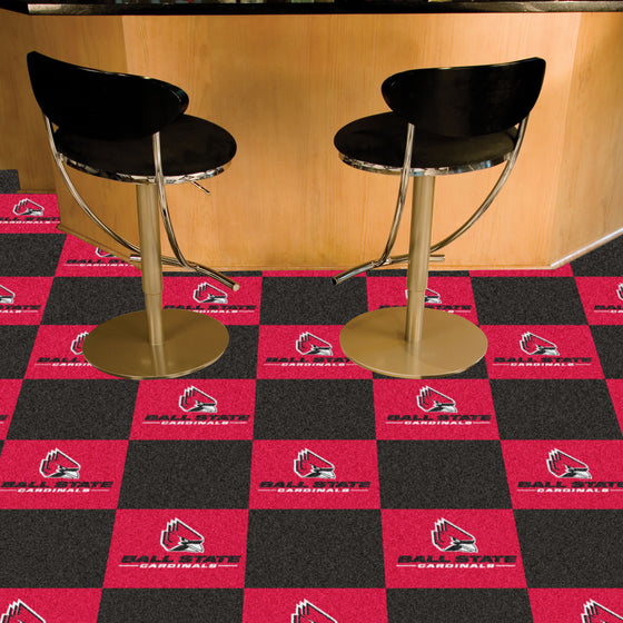 Ball State Cardinals Team Carpet Tiles - 45 Sq Ft.