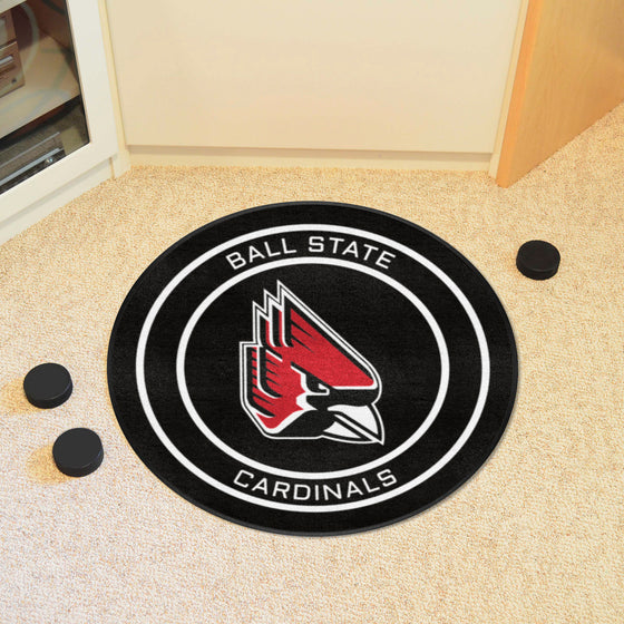 Ball State Cardinals Hockey Puck Rug - 27in. Diameter