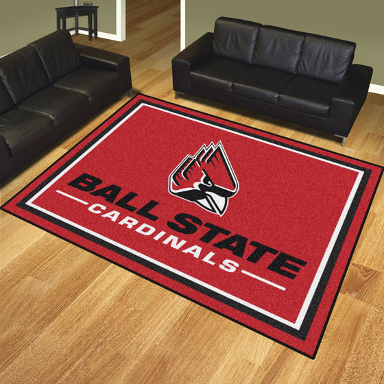 Ball State Cardinals 8ft. x 10 ft. Plush Area Rug