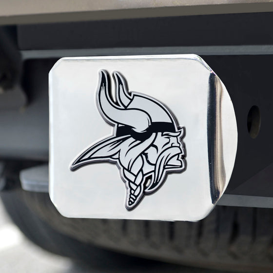 Minnesota Vikings Chrome Metal Hitch Cover with Chrome Metal 3D Emblem