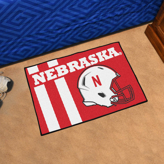 Nebraska Cornhuskers Starter Mat Accent Rug - 19in. x 30in., Unifrom Design