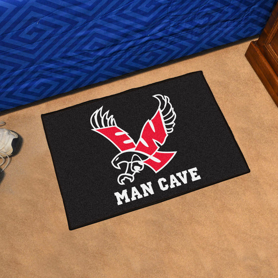 Eastern Washington Eagles Man Cave Starter Mat Accent Rug - 19in. x 30in., Black