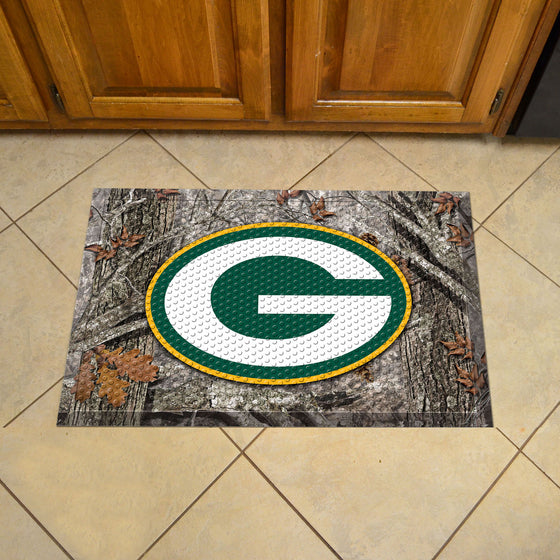 Green Bay Packers Rubber Scraper Door Mat Camo