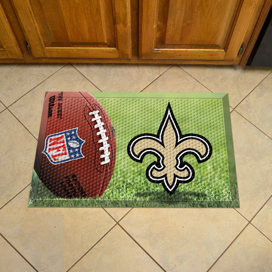 New Orleans Saints Rubber Scraper Door Mat