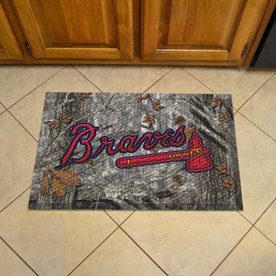 Atlanta Braves Rubber Scraper Door Mat Camo