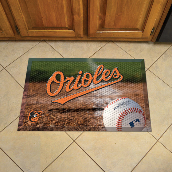 Baltimore Orioles Rubber Scraper Door Mat