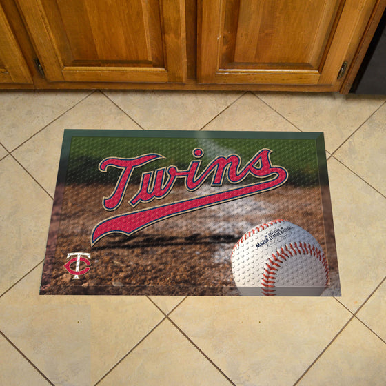 Minnesota Twins Rubber Scraper Door Mat