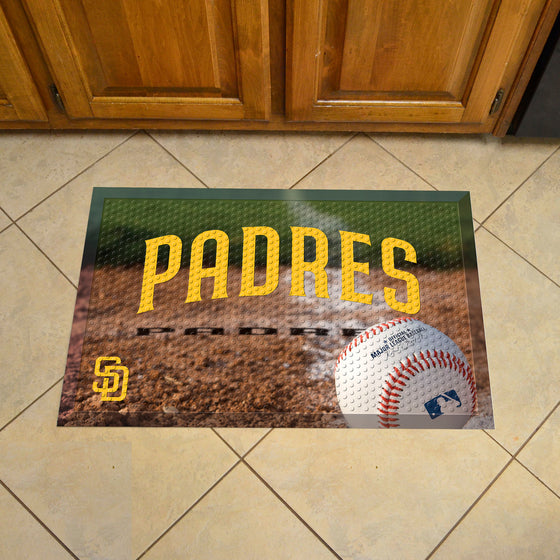 San Diego Padres Rubber Scraper Door Mat, Padres Logo