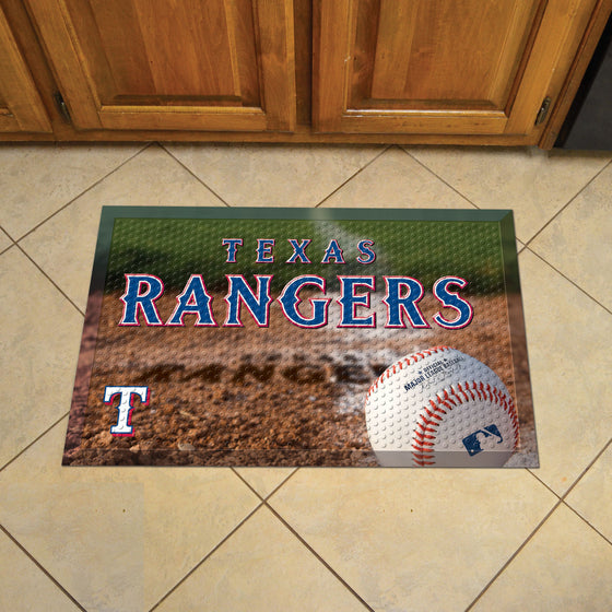 Texas Rangers Rubber Scraper Door Mat