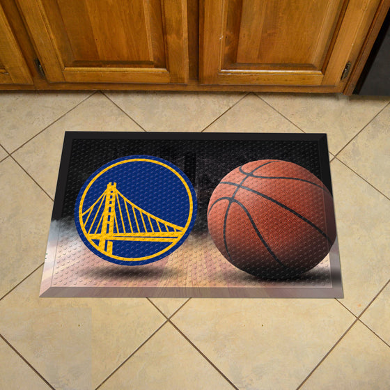 Golden State Warriors Rubber Scraper Door Mat