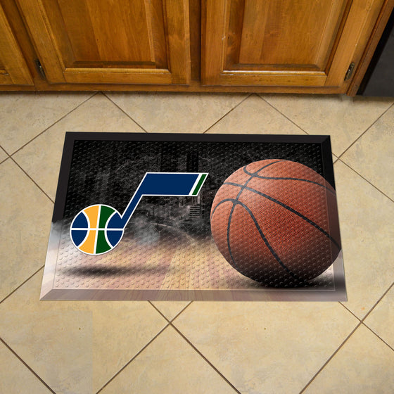 Utah Jazz Rubber Scraper Door Mat