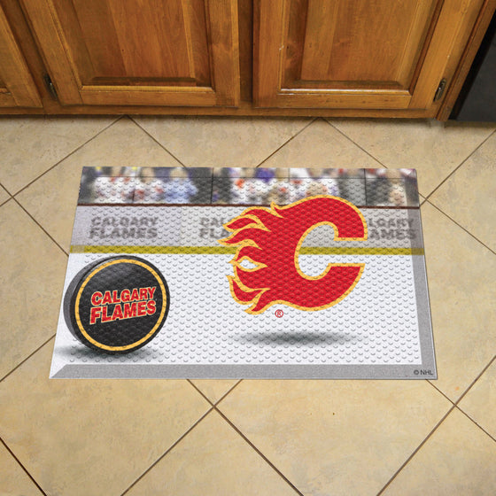 Calgary Flames Rubber Scraper Door Mat