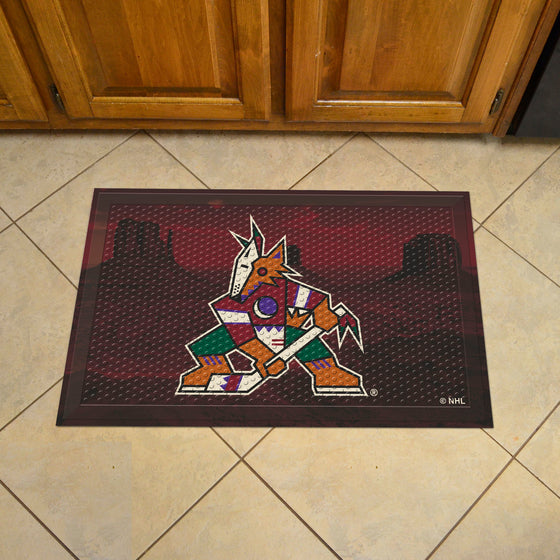 Arizona Coyotes Rubber Scraper Door Mat, Camo Color