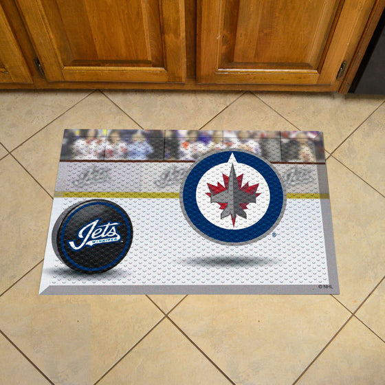 Winnipeg Jets Rubber Scraper Door Mat