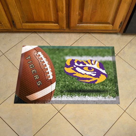 LSU Tigers Rubber Scraper Door Mat