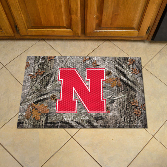 Nebraska Cornhuskers Rubber Scraper Door Mat Camo