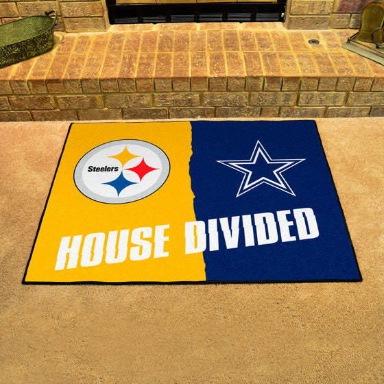 NFL House Divided - Steelers / Cowboys House Divided Rug - 34 in. x 42.5 in.