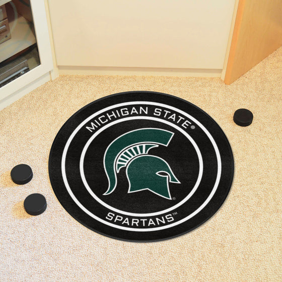 Michigan State Spartans Hockey Puck Rug - 27in. Diameter