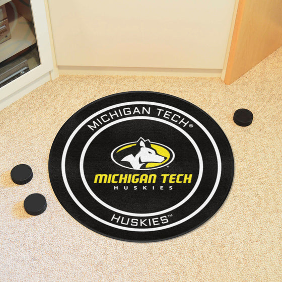 Michigan Tech Huskies Hockey Puck Rug - 27in. Diameter