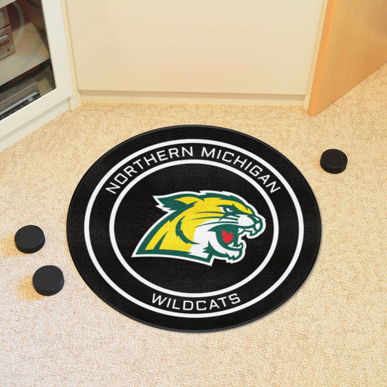 Northern Michigan Wildcats Hockey Puck Rug - 27in. Diameter