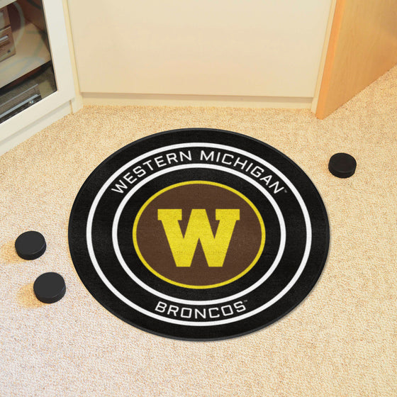 Western Michigan Broncos Hockey Puck Rug - 27in. Diameter