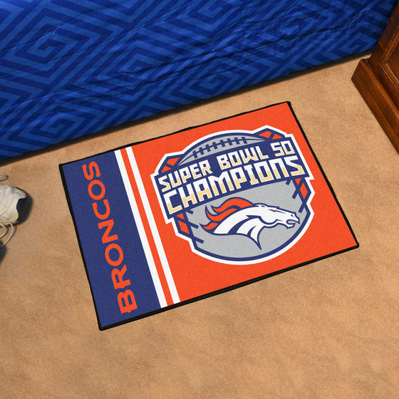 Denver Broncos Starter Mat Accent Rug - 19in. x 30in., 2016 Super Bowl L Champions