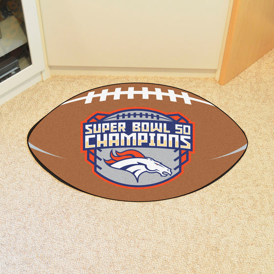 Denver Broncos  Football Rug - 20.5in. x 32.5in., 2016 Super Bowl L Champions