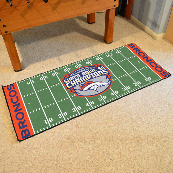 Denver Broncos Field Runner Mat - 30in. x 72in., 2016 Super Bowl L Champions