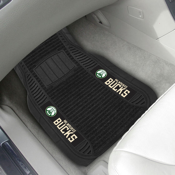 Milwaukee Bucks 2 Piece Deluxe Car Mat Set