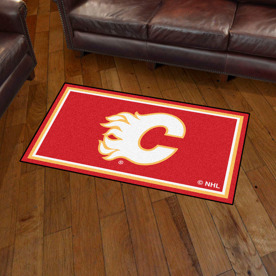 Calgary Flames 3ft. x 5ft. Plush Area Rug