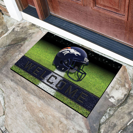 Denver Broncos Rubber Door Mat - 18in. x 30in.