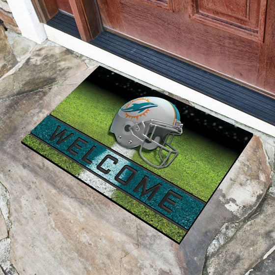 Miami Dolphins Rubber Door Mat - 18in. x 30in.