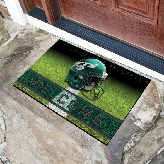 New York Jets Rubber Door Mat - 18in. x 30in.