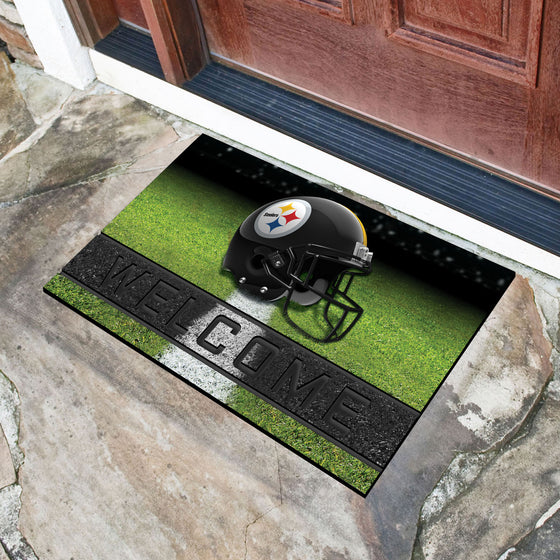 Pittsburgh Steelers Rubber Door Mat - 18in. x 30in.