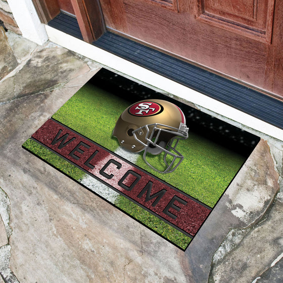 San Francisco 49ers Rubber Door Mat - 18in. x 30in.