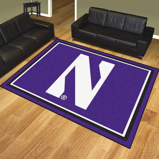 Northwestern Wildcats 8ft. x 10 ft. Plush Area Rug