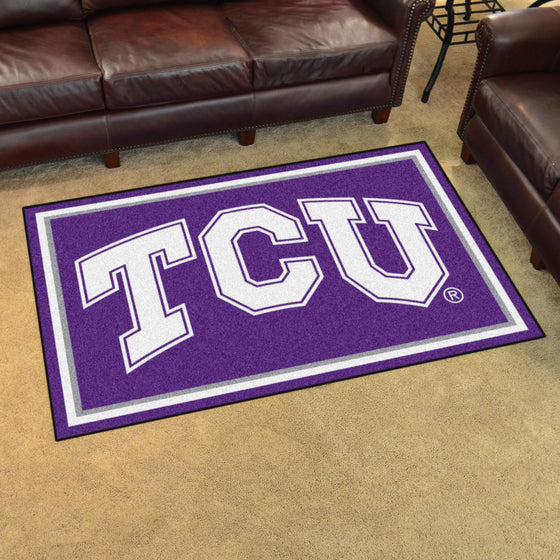 TCU Horned Frogs 4ft. x 6ft. Plush Area Rug