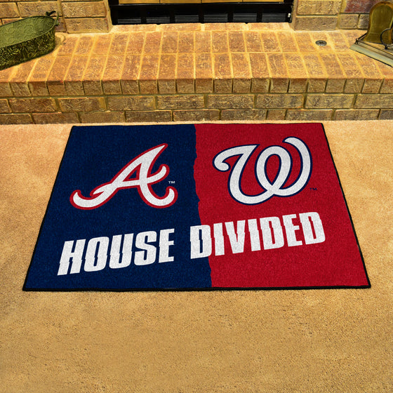 MLB House Divided - Braves / Nationals House Divided Rug - 34 in. x 42.5 in.