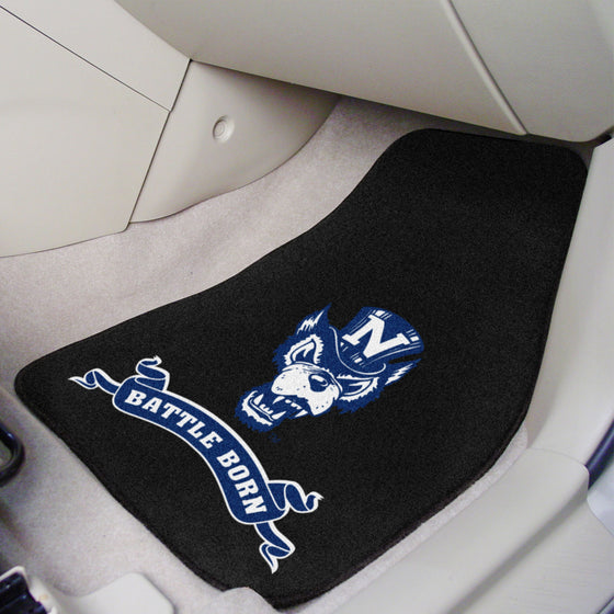 Nevada Wolfpack Front Carpet Car Mat Set - 2 Pieces, "Battle Born"