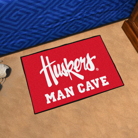 Nebraska Cornhuskers Man Cave Starter Mat Accent Rug - 19in. x 30in., "Huskers"