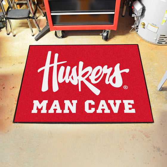 Nebraska Cornhuskers Man Cave All-Star Rug - 34 in. x 42.5 in., "Huskers"